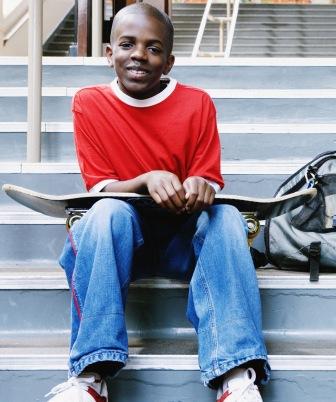 boy with skateboard